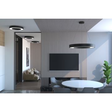 Immax NEO 07144-GR95 - Plafonnier LED à intensité variable PASTEL LED/66W/230V tuya gris + télécommande