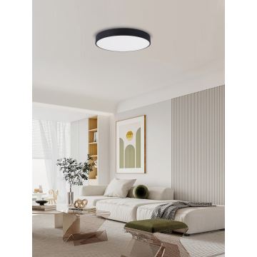 Immax NEO 07202L - Plafonnier à intensité variable LED RONDATE LED/53W/230V noir Tuya + télécommande