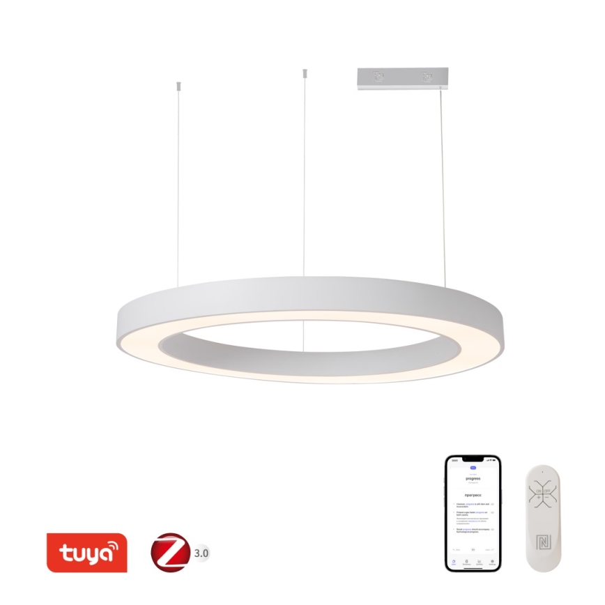 Immax NEO 07214L - Suspension filaire à intensité variable PASTEL LED/68W/230V 2700-6500K blanc 95 cm Tuya + télécommande