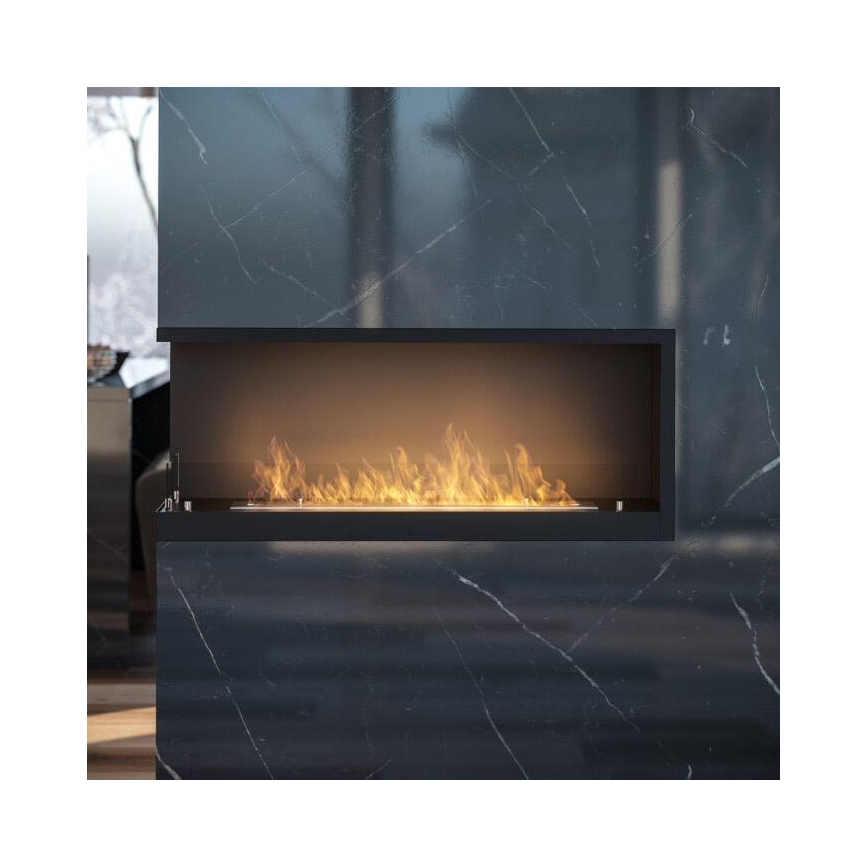 InFire - Cheminée BIO d'angle 110x45 cm 3kW noire