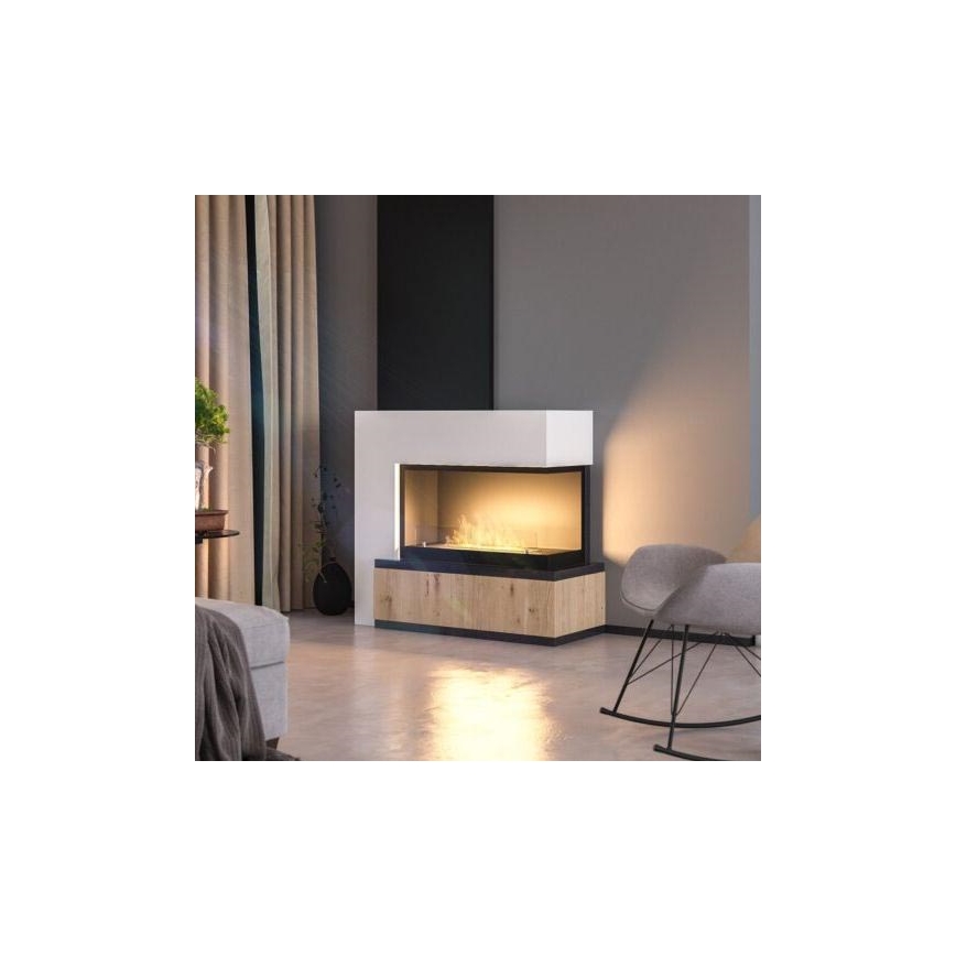 InFire - Cheminée BIO d'angle 80x45 cm 3,5kW noire