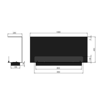 InFire - Cheminée encastrée BIO 100x45 cm 3kW noire