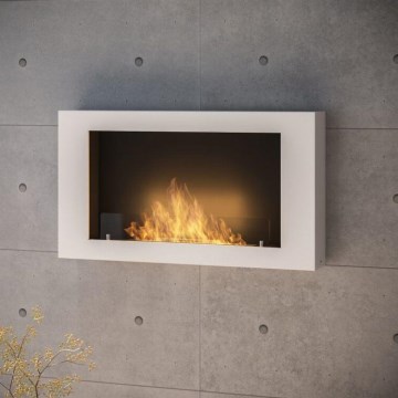 InFire - Cheminée murale BIO 100x56 cm 3kW blanche