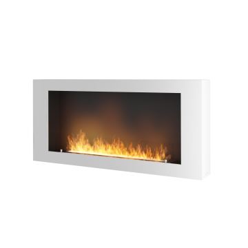 InFire - Cheminée murale BIO 120x56 cm 3kW blanche