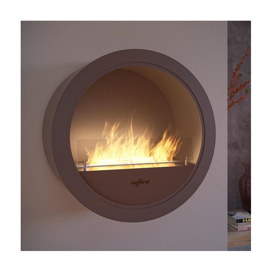 InFire - Cheminée murale BIO d. 70 cm 3kW noir