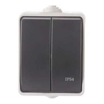 Interrupteur domestique double 250V/10A IP54