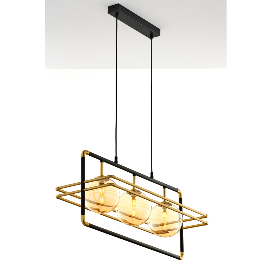 Jupiter 2027 - Suspension filaire FIORI 3xG9/10W/230V noir/doré/beige