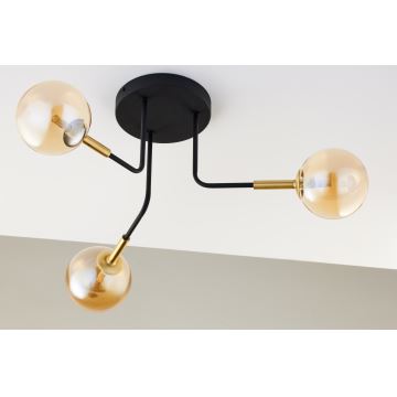 Jupiter 2037 - Suspension-barre BURANO 3xG9/10W/230V noir/doré/beige