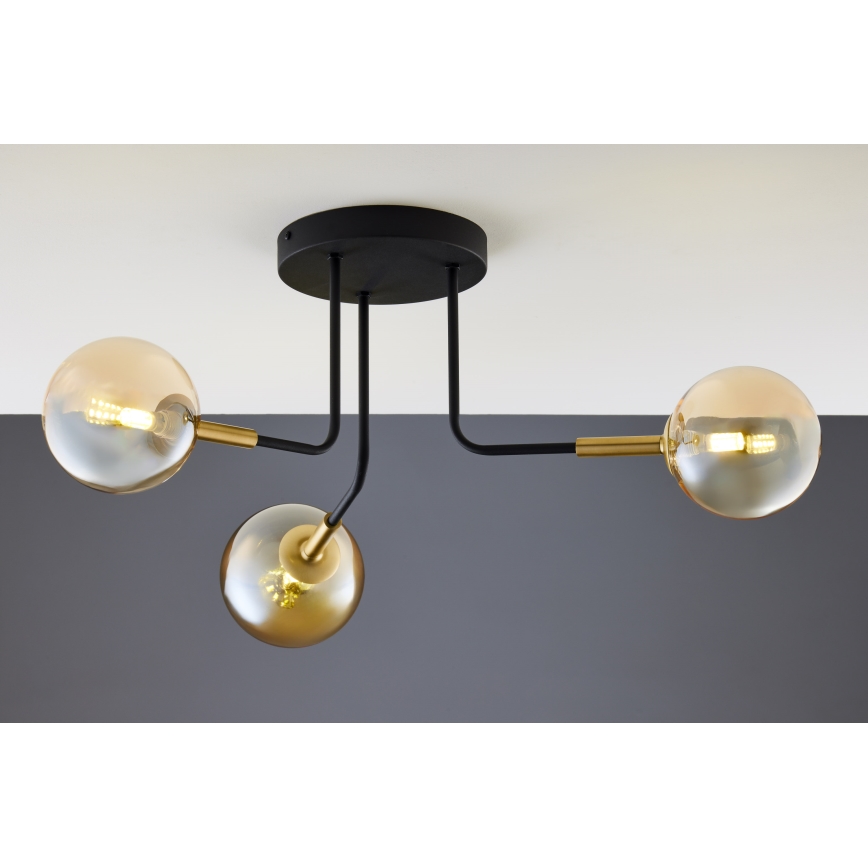 Jupiter 2037 - Suspension-barre BURANO 3xG9/10W/230V noir/doré/beige