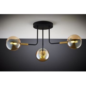 Jupiter 2037 - Suspension-barre BURANO 3xG9/10W/230V noir/doré/beige