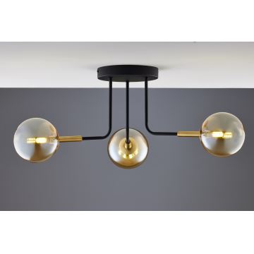 Jupiter 2037 - Suspension-barre BURANO 3xG9/10W/230V noir/doré/beige