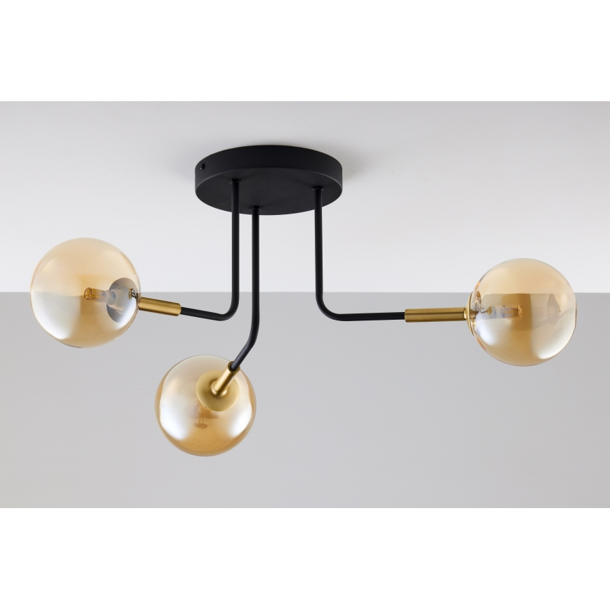 Jupiter 2037 - Suspension-barre BURANO 3xG9/10W/230V noir/doré/beige