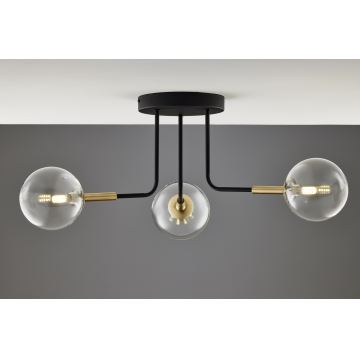 Jupiter 2039 - Suspension-barre BURANO 3xG9/10W/230V noir/doré/transparent