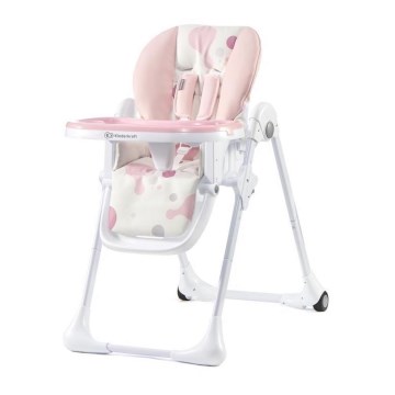 KINDERKRAFT - Chaise haute pour repas enfant YUMMY rose/blanc