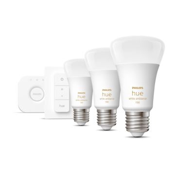 Kit de base Philips Hue White Ambiance 3xE27/8W 2200-6500K + dispositif d