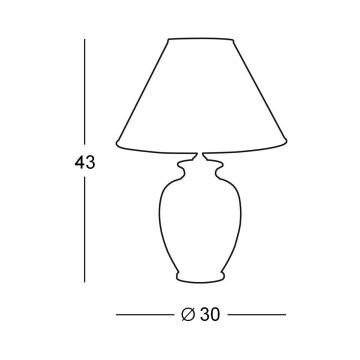 Kolarz A1340.70.Gr - Lampe de table CHIARA 1xE27/100W/230V blanche/grise, diamètre 30 cm