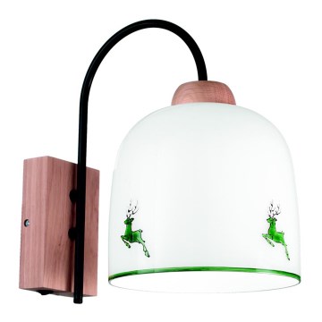 Kolarz A1352.61.G.100 - Applique murale NONNA 1xE27/60W/230V cerf chêne/blanc/vert