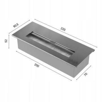 Kratki - Cheminée encastrable BIO 40x120 cm 3x1,1kW noir