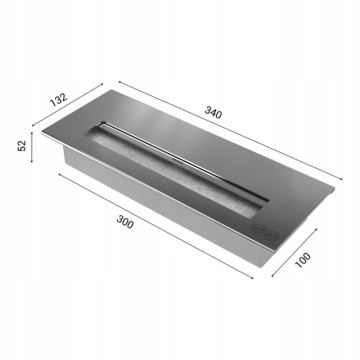 Kratki - Cheminée BIO 113,6x35,9 cm 2kW noir