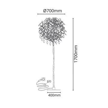 Lampadaire en cristal 5xG9/40W/230V doré