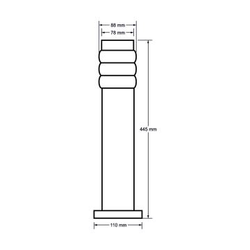 Lampadaire extérieur LULA 1xE27/60W/230V IP44 acier inoxydable