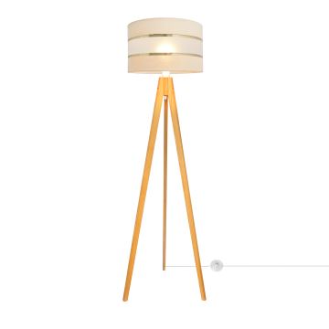 Lampadaire HELEN 1xE27/60W/230V crème/doré/chêne