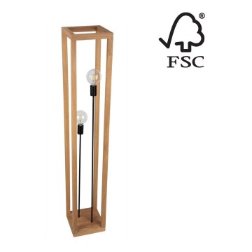 Lampadaire KAGO 2xE27/60W/230V chêne mat - certifié FSC