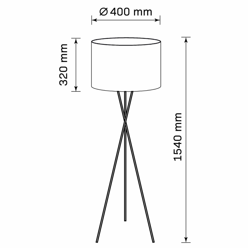 Lampadaire TEKLA 1xE27/20W/230V noir