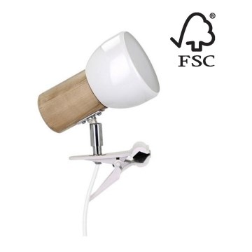 Lampe à pince SVENDA 1xE27/60W/230V bouleau - certifié FSC