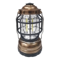 Lampe de camping portable LED à intensité variable 3xLED/3W/3xAA IPX4 doré