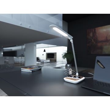 Lampe de table à intensité variable avec chargeur sans fil DIPLOMAT LED/17W/230V 3000-5000K