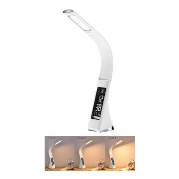 Lampe de table à intensité variable avec écran LEATHER LED/7W/230V blanc