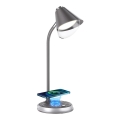 Lampe de table à intensité variable LED avec charge sans fil FINCH LED/9W/12/230V gris/chrome