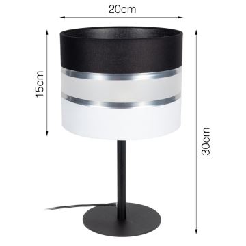 Lampe de table CORAL 1xE27/60W/230V noir/blanc