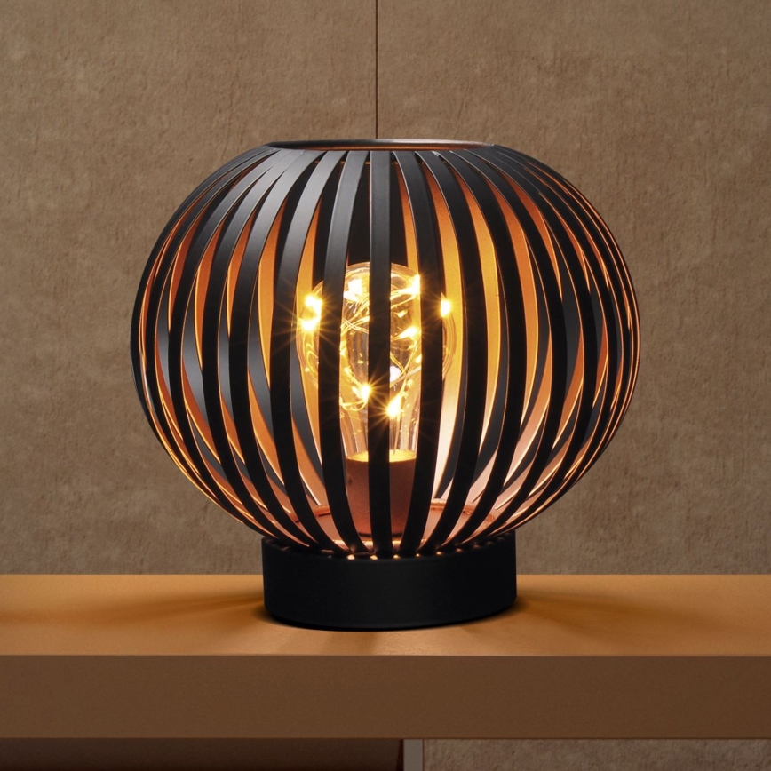 Lampe de table décorative LED/3xAA noir/cuivre