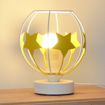 Lampe de table enfant STARS 1xE27/15W/230V jaune/blanc