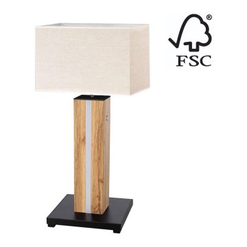 Lampe de table LED à intensité variable FLAME 1xE27/40W+ LED/4,6W/230V 56,5 cm chêne – Certifié FSC
