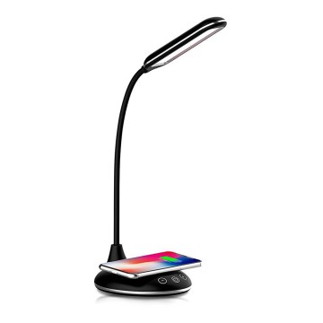 Lampe de table LED tactile à intensité variable à recharge sans fil LED/4W/5V 3000-6500K noire