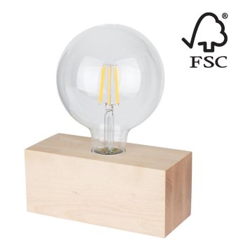 Lampe de table THEO 1xE27/25W/230V bouleau - certifié FSC