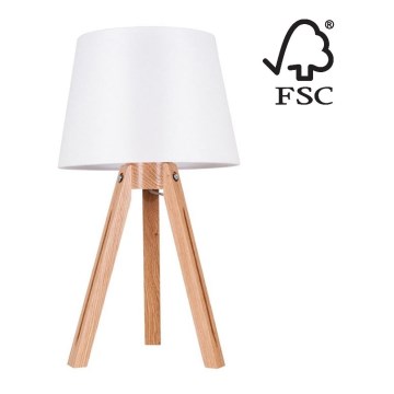 Lampe de table TRIPOD 1xE27/40W/230V chêne - certifié FSC