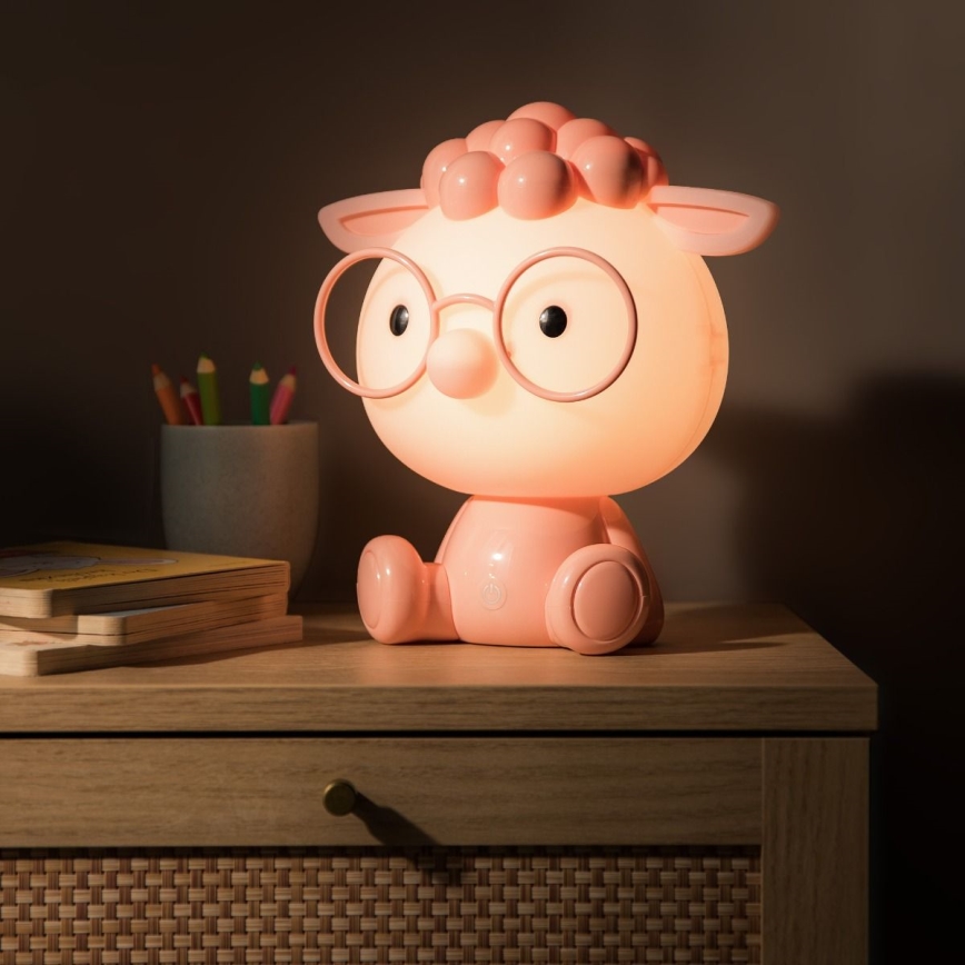 Zuma Line - Lampe de table à intensité variable pour enfants LED/3W/230V rose mouton