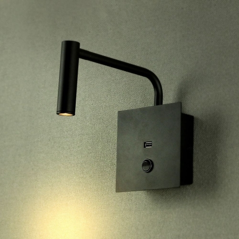 Lampe de lecture murale flexible avec port USB LONDON USB - Puce CREE - 3W
