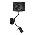 Lampe murale SATINO 1xE27/40W/230V + 1xGU10/MR11/7W noir/gris