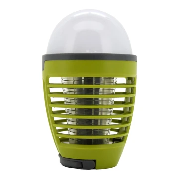 Lampe portable rechargeable avec piège à insecte LED/2W/3,7V 1800 mAh IPX4 verte