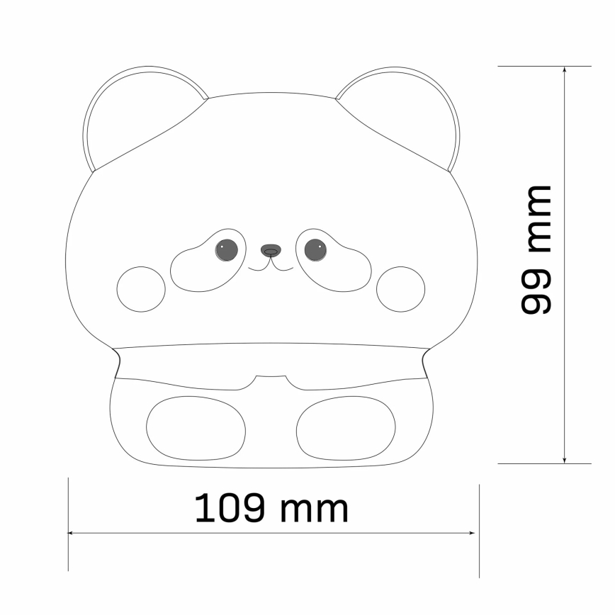 Lampe tactile à intensité variable pour enfants PANDA LED/2W/3,7V 1200 mAh