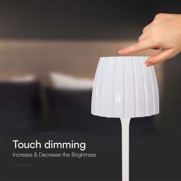 LED Lampe de table tactile rechargeable et à intensité variable LED/2,7W/5V 3000/4000/6000K 1800 mAh blanc