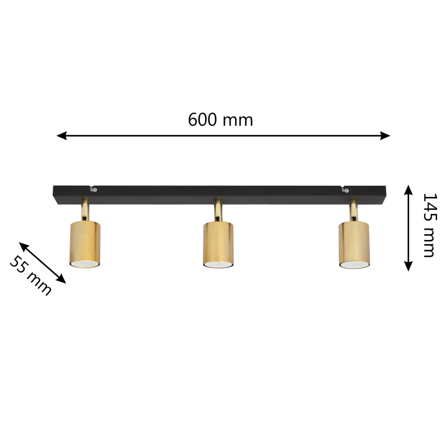 LED Spot TUNE 3xGU10/4,8W/230V doré/noir