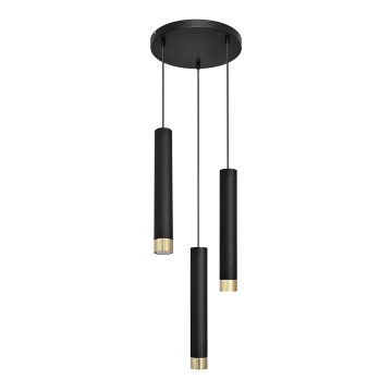 LED Suspension filaire TUBA 3xGU10/6,5W/230V noir/doré