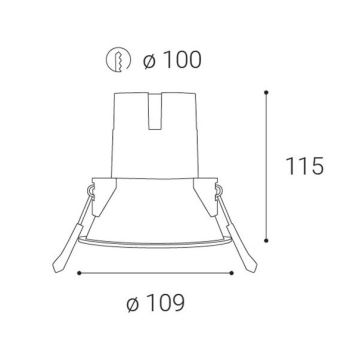 LED2 - Spot encastrable de salle de bain ZERO LED/10W/230V 3000K CRI 95 IP43 noir d. 10,9 cm