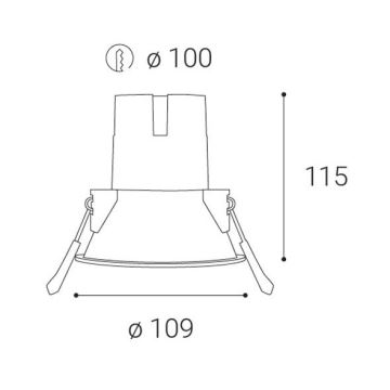 LED2 - Spot encastrable de salle de bain ZERO LED/10W/230V 4000K CRI 95 IP43 noir d. 10,9 cm